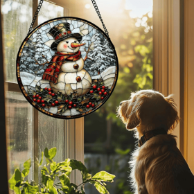 CIFbuy Colorful Snowman Acrylic Sun Catcher Window Hanging Holiday Decor for Home Garden Christmas(TikTok, temu pick-up service)