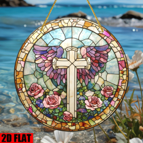 CIFbuy Acrylic Stained Glass Suncatchers Rainbow Cross Window Hanging Decor for Home Church Wedding Baptism Gifts (TikTok, temu pick-up service)