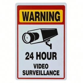CIFbuy CCTV Surveillance No Trespassing Sign Functional Metal Wall Decor for Home(TikTok, temu pick-up service)