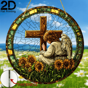 CIFbuy 8x8 Inch Acrylic Suncatcher Cross Garden Window Hanging Ornament for Home Decor Gift(TikTok, temu pick-up service)