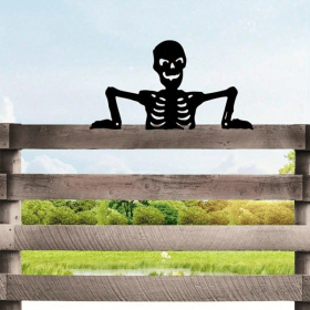 CIFbuy Gothic iron Skull Silhouette Wall Plaque Outdoor Indoor Halloween Decor for Yard Garden Home(TikTok, temu pick-up service)